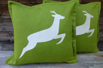 Running deer pillow