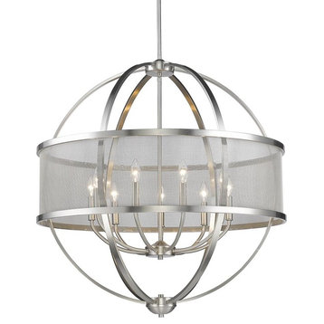 Golden Lighting Colson 9 Light Chandelier (with shade), Pewter