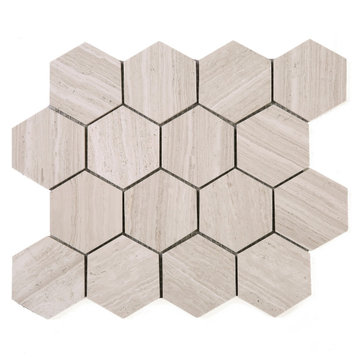 11.25"x10.25" Arlo Mosaic Tile Sheet, Wooden Gray