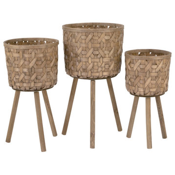 Bamboo Plant Buckets, Set of 3