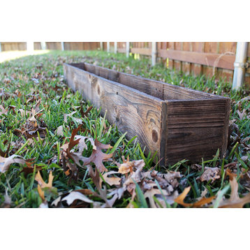 34" Rustic Planters Box, Tall Version, Aged Rustic, 6"