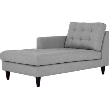 Modern Contemporary Urban Living Left Arm Chaise Lounge Chair, Gray Gray, Fabric