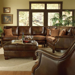 AICO Furniture - Windsor Court Leather 2 Piece Sectional Sofa with Left Arm Faci - Furniture