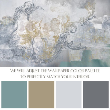 Baroque Flight Custom Large Wallpaper, European Seamless Material