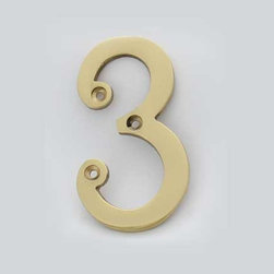 Cool House Numbers Solid Brass 4 Inch (100mm) Door Number 3 #2273 - House Numbers