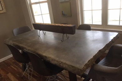 Chisel Edge Concrete Table for 6