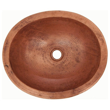 Mexican Copper Sink Drop-In Bathroom Sinks 16"x13" Natural Patina
