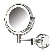Jerdon HL88CL 8.5-Inch Two-Sided Swivel LED Lighted Wall Mount Mirror w/
