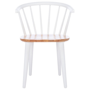 Safavieh Blancha Round Side Chair, Natural/White