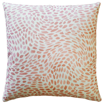 Matisse Dots Coral Pink Throw Pillow 19x19, with Polyfill Insert