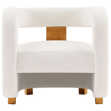 Modern Amirah Velvet  Accent Chair, White