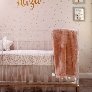 Acrylic and rose gold crib