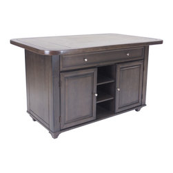Sunset Trading Shades of Gray Kitchen Island | Grey Tile Top - Kitchen Islands And Kitchen Carts
