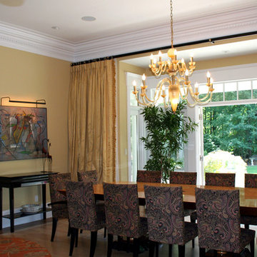 Expanded Dining room connects to new outdoor living areas and porch