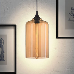 Zuo Bismite Ceiling Lamp Black & Amber - SKU: 98258 - Pendant Lighting