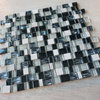 11.375"x11.875" Marion Mixed Mosaic Tile Sheet, Black Ice