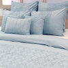 Queen Duvet Cover 3 Pc set in Gray Cotton with Lace Embroidery - Gray Adornment
