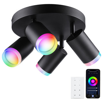 4 Pack LED Smart RGB Ceiling Spotlights Directionaland Dimmable