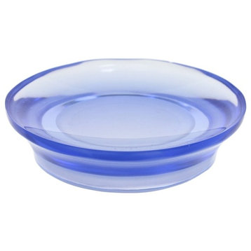 Round Soap Dish Made From Thermoplastic Resins, Blue
