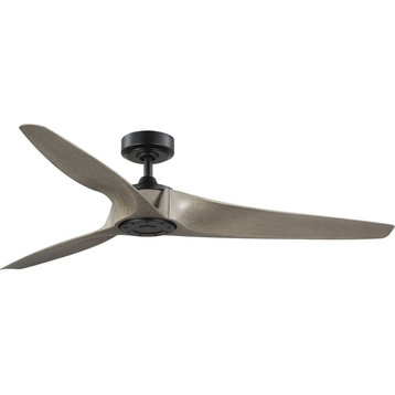 Manvel 60" 5-Blade Grey Weathered Wood DC Transitional Ceiling Fan