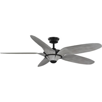 Mesilla 60" 5-Blade Gray Weathered Wood/Black Indoor/Outdoor DC Ceiling Fan