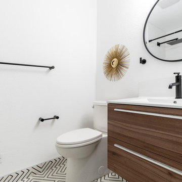 Beautiful Pattern Modern Tile Bathroom with Soaking Tub - Renton, WA