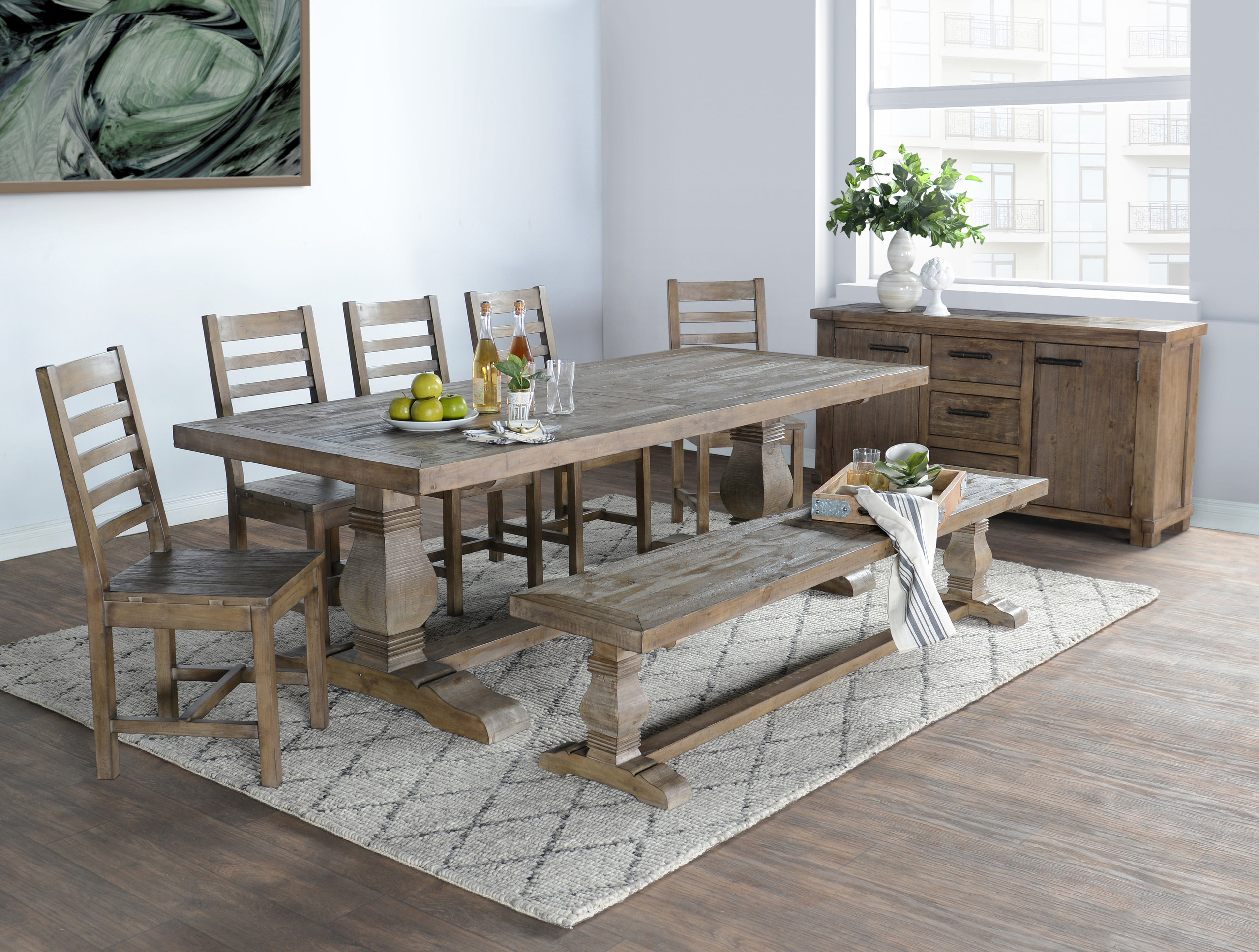 The Quincy Dining Table, 94", Desert Gray, French Country, Rectangle