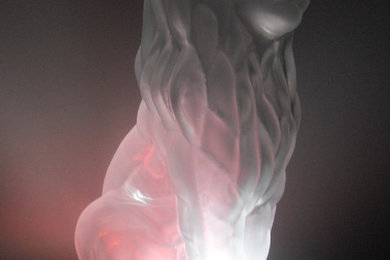 стеклянная скульптурная лампа "Хранитель Вашего дома"