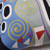 Klimt Blue Cushion Cover Marine Chair Pillows Hand Embroidered Wool 18x18
