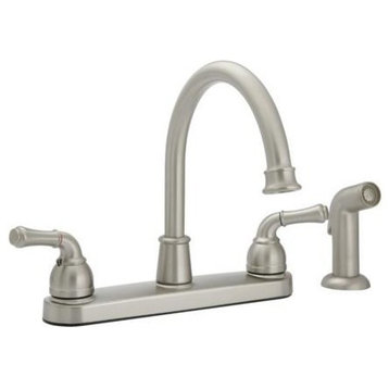 Banner High Arch Kitchen Faucet With Side Spray, Brushed Nickel