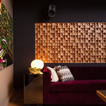 Detailed Burgundy Tufted Sofa