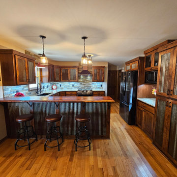 Rustic Kitchen Remodel Done in Hickory Cabinets
