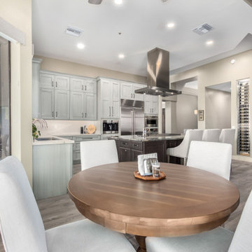 Scottsdale, AZ Breakfast Nook Overlooking Luxury Kitchen and Wine Storage