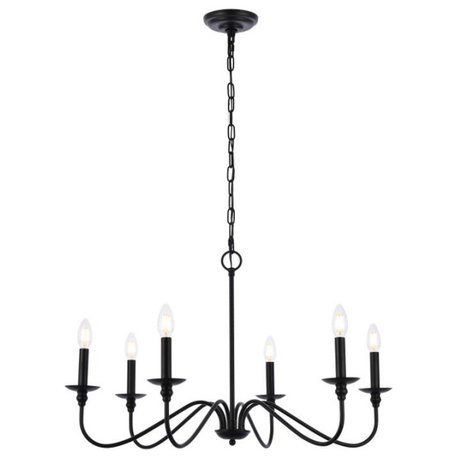 Living District LD5056D30MB Rohan 30 inch chandelier in matte black