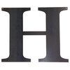 Rustic Large Letter "H", Raw Metal, 18"