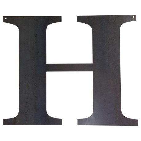 Rustic Large Letter "H", Clear Coat, 20"