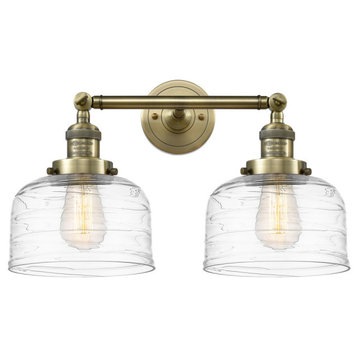 Innovations Bell LED Large Bath Vanity Light 208-AB-G713-LED, Antique Brass