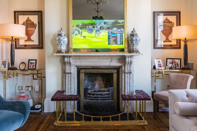 Traditional living room in Dublin with a built-in media unit.