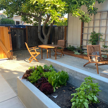 Concrete Vegetable Bed and Seating Area