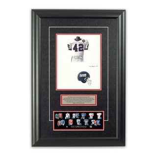 New York Giants Historical Review Uniforms Framed Watercolor Print