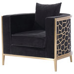 Tijoris Home Inc - Genesis II Black and Gold Accent Chair - Description: