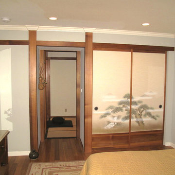Fusuma doors for the masterbedroom closet.the opening leads to the tea room