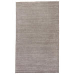 Jaipur - Jaipur Living Basis Handmade Solid Gray/ Silver Area Rug 9'X12' - This sleek hand-loomed area rug boasts a lustrous tone-on-tone gray colorway with texture-rich stripes creating a ridged high-low feel. In a soft combination of wool and viscose, this neutral accent lends versatile style to modern homes.