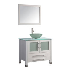 Aruba 36 inch Single Sink Modern Bathroom Vanity White Finish - Bathroom Vanities And Sink Consoles