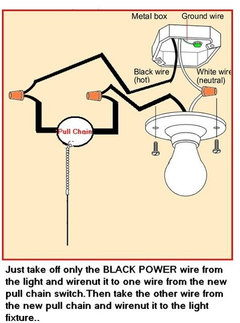 how to wire a pull chain light to a switch