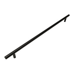 Cosmas - Cosmas 404-673FB Flat Black Slim Line Euro Style Cabinet Pull, Set of 10 - Cabinet And Drawer Handle Pulls