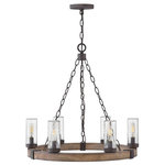 Hinkley - Hinkley 29206SQ-LV Sawyer - 6 Light Medium Outdoor Hanging Lantern in Rustic Sty - The fresh, rustic design of the Sawyer collectionSawyer 6 Light Mediu Sequoia Clear Seedy  *UL: Suitable for wet locations Energy Star Qualified: n/a ADA Certified: n/a  *Number of Lights: 6-*Wattage:60w Incandescent bulb(s) *Bulb Included:No *Bulb Type:Incandescent *Finish Type:Sequoia
