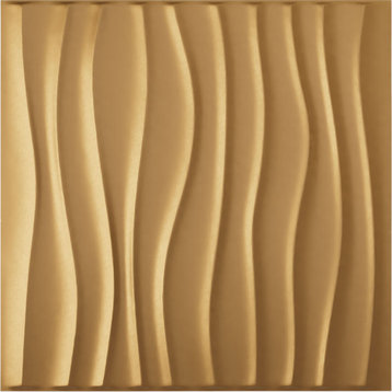 Shoreline EnduraWall Decorative 3D Wall Panel, 19.625"Wx19.625"H, Gold