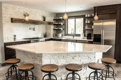 Kitchen - rustic kitchen idea in Denver
