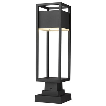 14W 1 LED Outdoor Square Pier Mount Lantern in Industrial Style - 6.25 Inches